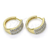 Argolla Huggie 02.210.0147.20 Oro Laminado, con Blanca Zirconia Cubica, Pulido, Dos Tonos