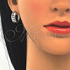 Argolla Huggie 02.210.0147.1.20 Rodio Laminado, con Zirconia Cubica Blanca, Pulido, Rodinado