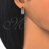 Argolla Huggie 02.210.0147.1.20 Rodio Laminado, con Zirconia Cubica Blanca, Pulido, Rodinado