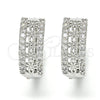 Argolla Huggie 02.210.0147.1.20 Rodio Laminado, con Zirconia Cubica Blanca, Pulido, Rodinado