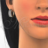 Argolla Huggie 02.210.0148.20 Oro Laminado, con Blanca Zirconia Cubica, Pulido, Dos Tonos