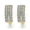 Argolla Huggie 02.210.0148.20 Oro Laminado, con Blanca Zirconia Cubica, Pulido, Dos Tonos
