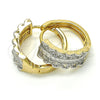 Argolla Huggie 02.210.0148.20 Oro Laminado, con Blanca Zirconia Cubica, Pulido, Dos Tonos
