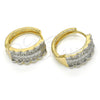 Argolla Huggie 02.210.0148.20 Oro Laminado, con Blanca Zirconia Cubica, Pulido, Dos Tonos