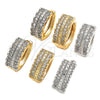 Argolla Huggie 02.210.0148.20 Oro Laminado, con Blanca Zirconia Cubica, Pulido, Dos Tonos