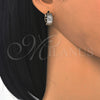Argolla Huggie 02.210.0149.15 Oro Laminado, con Blanca Zirconia Cubica, Pulido, Dos Tonos