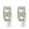 Argolla Huggie 02.210.0149.15 Oro Laminado, con Blanca Zirconia Cubica, Pulido, Dos Tonos