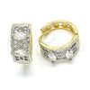 Argolla Huggie 02.210.0149.15 Oro Laminado, con Blanca Zirconia Cubica, Pulido, Dos Tonos
