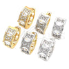 Argolla Huggie 02.210.0149.15 Oro Laminado, con Blanca Zirconia Cubica, Pulido, Dos Tonos
