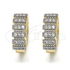 Argolla Huggie 02.210.0150.20 Oro Laminado, con Blanca Zirconia Cubica, Pulido, Dos Tonos