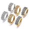 Argolla Huggie 02.210.0150.20 Oro Laminado, con Blanca Zirconia Cubica, Pulido, Dos Tonos