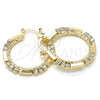 Argolla Mediana 02.122.0098.30 Oro Laminado, con Blanca Cristal, Pulido, Tono Dorado