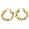 Argolla Mediana 02.122.0099.30 Oro Laminado, con Blanca Cristal, Pulido, Tono Dorado