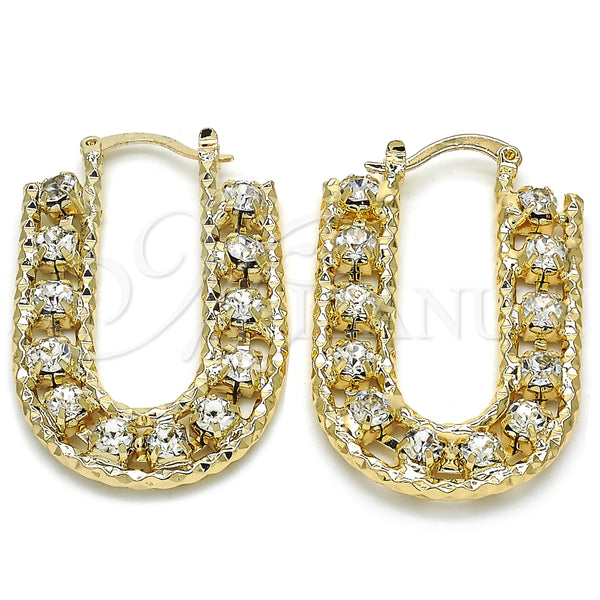 Argolla Pequeña 02.122.0101.25 Oro Laminado, con Blanca Cristal, Diamantado, Tono Dorado