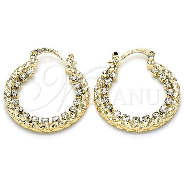 Argolla Pequeña 02.122.0104.25 Oro Laminado, con Blanca Cristal, Diamantado, Tono Dorado
