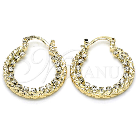 Argolla Pequeña 02.122.0104.25 Oro Laminado, con Blanca Cristal, Diamantado, Tono Dorado