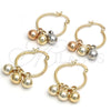 Argolla Pequeña 02.63.2632.1.25 Oro Laminado, Pulido, Tres Tonos