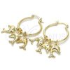 Argolla Pequeña 02.63.2634.25 Oro Laminado, Diseño de Delfín, Pulido, Tono Dorado