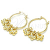 Argolla Pequeña 02.63.2636.25 Oro Laminado, Diseño de Mariposa, Pulido, Tono Dorado