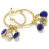 Argolla Pequeña 02.63.2638.2.25 Oro Laminado, con Zafiro Azul and Blanca Cristal, Pulido, Tono Dorado