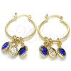 Argolla Pequeña 02.63.2638.2.25 Oro Laminado, con Zafiro Azul and Blanca Cristal, Pulido, Tono Dorado