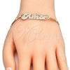 Pulsera Elegante 03.63.1967.08 Oro Laminado, Diseño de Con Nombre, Pulido, Tono Dorado (04 MM Thickness, 8 Inches Length)