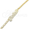 Pulsera Elegante 03.63.1967.08 Oro Laminado, Diseño de Con Nombre, Pulido, Tono Dorado (04 MM Thickness, 8 Inches Length)