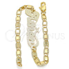 Pulsera Elegante 03.63.1967.08 Oro Laminado, Diseño de Con Nombre, Pulido, Tono Dorado (04 MM Thickness, 8 Inches Length)
