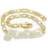 Pulsera Elegante 03.63.1967.08 Oro Laminado, Diseño de Con Nombre, Pulido, Tono Dorado (04 MM Thickness, 8 Inches Length)