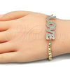Pulsera Elegante 03.63.1968.08 Oro Laminado, Diseño de Con Nombre y Amor, Pulido, Tono Dorado (04 MM Thickness, 8 Inches Length)