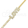 Pulsera Elegante 03.63.1968.08 Oro Laminado, Diseño de Con Nombre y Amor, Pulido, Tono Dorado (04 MM Thickness, 8 Inches Length)