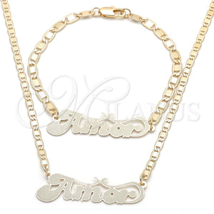 Collar y Pulsera 06.63.0233 Oro Laminado, Pulido, Tono Dorado