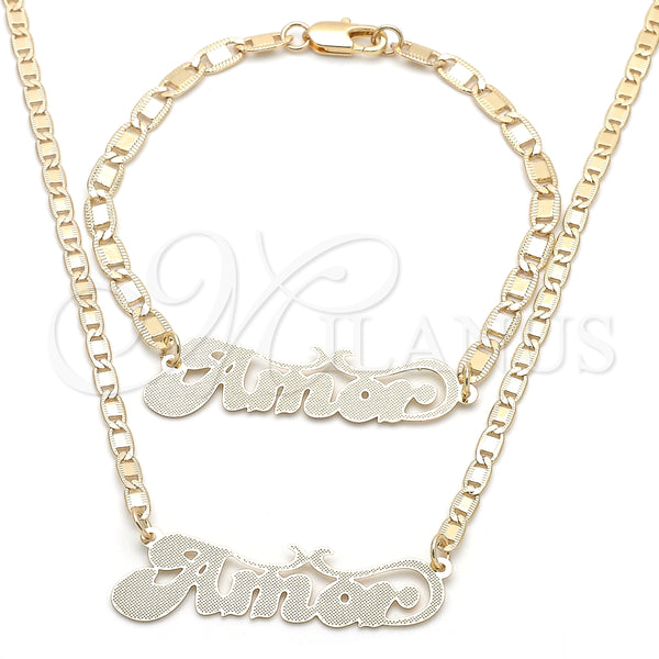 Collar y Pulsera 06.63.0233 Oro Laminado, Pulido, Tono Dorado
