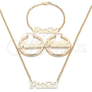 Collar, Pulsera y Dije 06.63.0235 Oro Laminado, Pulido, Tono Dorado