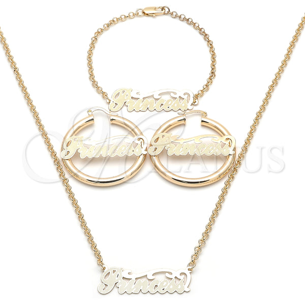 Collar, Pulsera y Dije 06.63.0235 Oro Laminado, Pulido, Tono Dorado