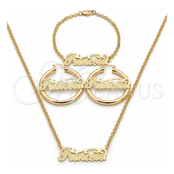 Collar, Pulsera y Dije 06.63.0235 Oro Laminado, Pulido, Tono Dorado