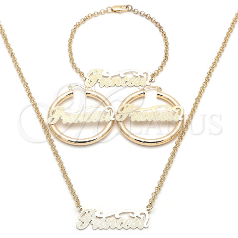 Collar, Pulsera y Dije 06.63.0235 Oro Laminado, Pulido, Tono Dorado