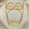 Collar, Pulsera y Dije 06.63.0236 Oro Laminado, Pulido, Tono Dorado