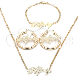 Collar, Pulsera y Dije 06.63.0236 Oro Laminado, Pulido, Tono Dorado