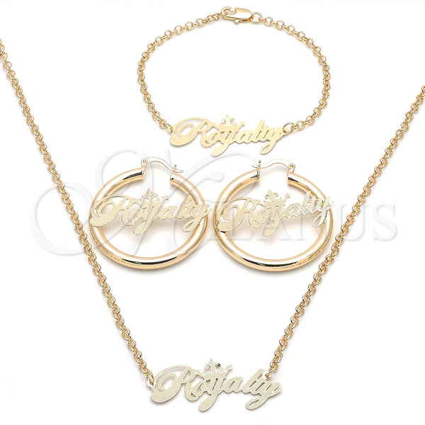 Collar, Pulsera y Dije 06.63.0236 Oro Laminado, Pulido, Tono Dorado