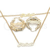 Collar, Pulsera y Dije 06.63.0237 Oro Laminado, Pulido, Tono Dorado