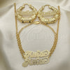 Collar, Pulsera y Dije 06.63.0237 Oro Laminado, Pulido, Tono Dorado