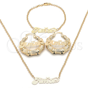 Collar, Pulsera y Dije 06.63.0237 Oro Laminado, Pulido, Tono Dorado