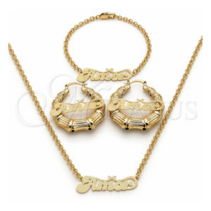 Collar, Pulsera y Dije 06.63.0237 Oro Laminado, Pulido, Tono Dorado