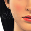 Arete Dormilona 02.63.2644 Oro Laminado, con Blanca Zirconia Cubica, Pulido, Tono Dorado