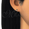 Arete Dormilona 02.63.2644 Oro Laminado, con Blanca Zirconia Cubica, Pulido, Tono Dorado