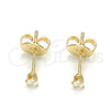 Arete Dormilona 02.63.2644 Oro Laminado, con Blanca Zirconia Cubica, Pulido, Tono Dorado