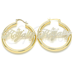 Argolla Mediana 02.63.2645.40 Oro Laminado, Diseño de Con Nombre, Pulido, Tono Dorado