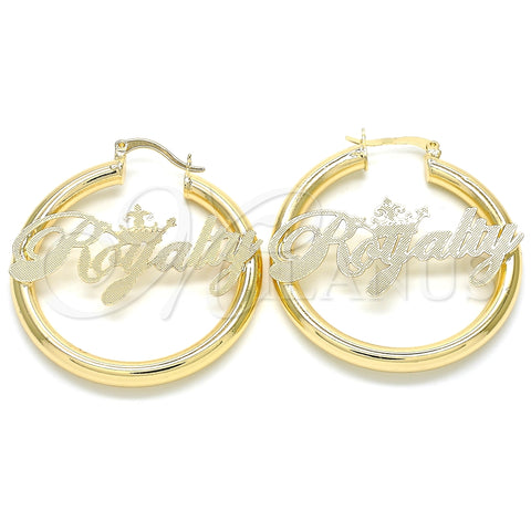Argolla Mediana 02.63.2645.40 Oro Laminado, Diseño de Con Nombre, Pulido, Tono Dorado