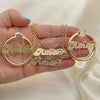 Collar, Pulsera y Dije 06.63.0238 Oro Laminado, Pulido, Tono Dorado